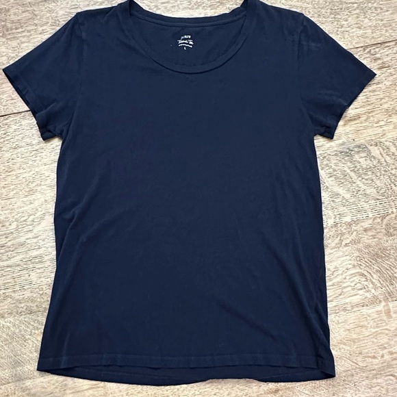 J. Crew Navy Blue Crewneck Short Sleeve Tissue Tee Large - Picture 4 of 15